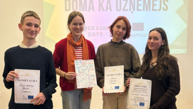 MIKC Latgales Mūzikas un mākslas vidusskolas audzēkņi gūst panākumus Erasmus+ pasākumā "Domā kā uzņēmējs"