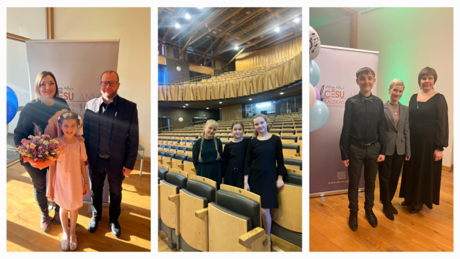 9. februārī koncertzālē “Cēsis” notika Solo dziedāšanas konkurss “Vidzemes Cīrulīši”.  Dalībniekiem bija jāatskaņo 2 skaņdarbi - latviešu tautasdziesma a cappella un viena Raimonda Paula vai Emīla Dārziņa oriģināldziesma.  Sīvā konkorencē arī mūsu skolas audzēkņi guva godalogotas vietas katrs savā vecuma grupā:  🎉3. vieta Mārai Starei (skolotāja G. Kuzmina – Jukna, koncertmeistars Jānis Veļičko); 🎉3. vieta Evai Stikānei (skolotāja I. Balode, koncertmeistare Dace Viša); 🎉3. vieta Adrianam Drulim (skolotāj