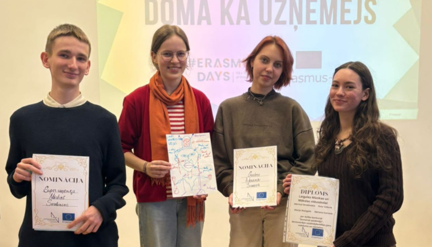 MIKC Latgales Mūzikas un mākslas vidusskolas audzēkņi gūst panākumus Erasmus+ pasākumā "Domā kā uzņēmējs"