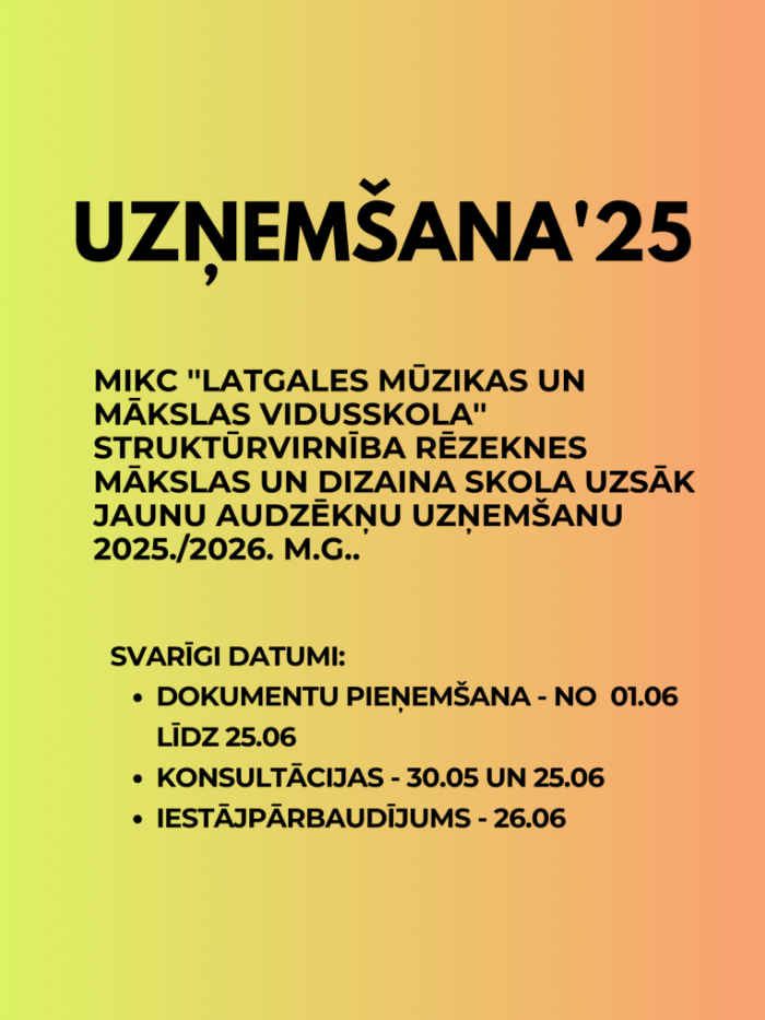 Uzņemšana 2025